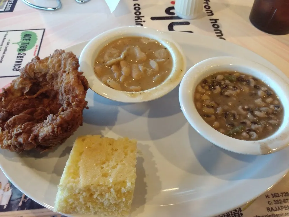 Lunch Pork Chop and Lima Beans with Black Eyed Peas